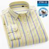 Camicia da uomo a righe in cotone Oxford a maniche lunghe con bottoni