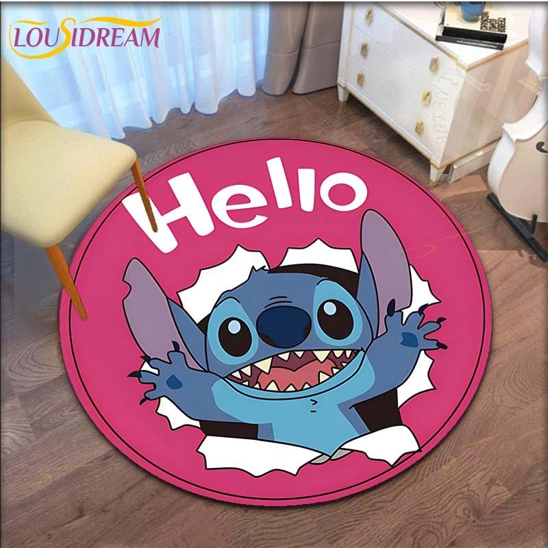 Cartoon Stitch Round Carpet for Living Room Carpet Floor Rug Bath Mat Bedroom Carpet for Children's Room Doormat