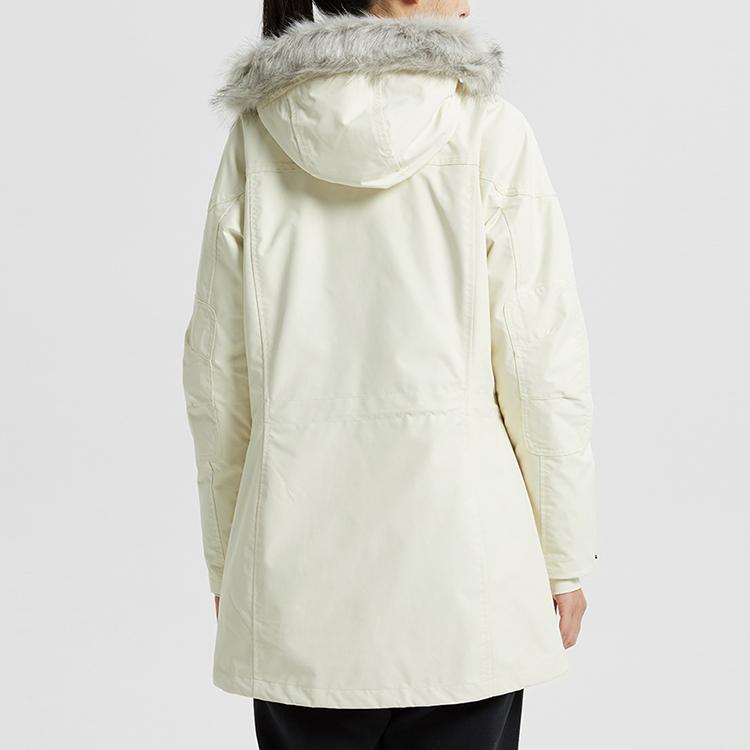 Columbia Omni-Heat Solid Waterproof Hooded Three-In-One Detachable Cotton Liner Breathable Lightweight Jacket Women Jackets White WR0004-191