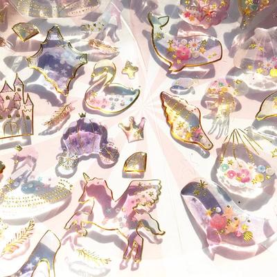 INS Magischer Planet Kristall Epoxid Weltraum Aufkleber Kawaii Transparent Dreidimensional Notizbuch Tagebuch Dekoration DIY Kindergeschenk