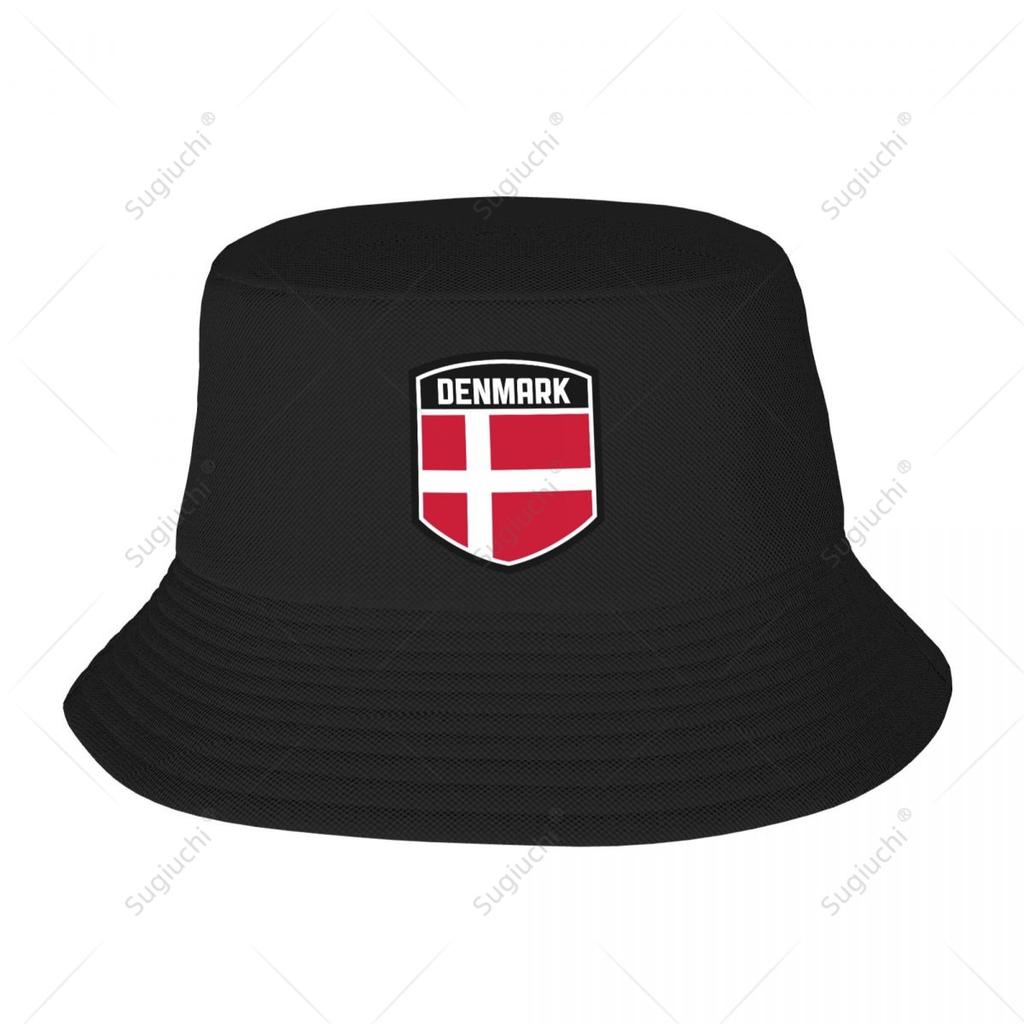 Denmark Flag Shield Bucket Hats Print Cool Fans Sun Shade Simple Classic Outdoor Summer Fisherman Caps Fishing Cap
