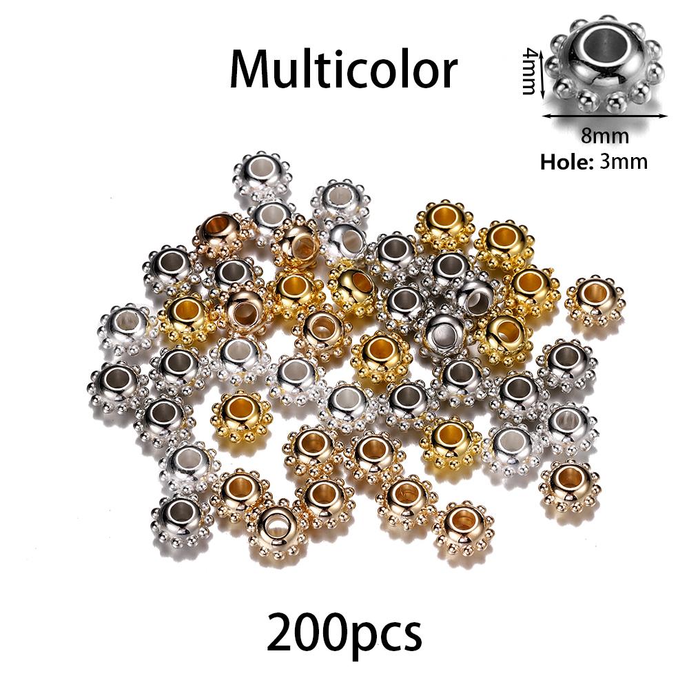 200-400Pcs CCB Multiple Styles Charm Spacer Beads Wheel Bead Flat Round Loose Beads For DIY Jewelry Making Supplies Accessories