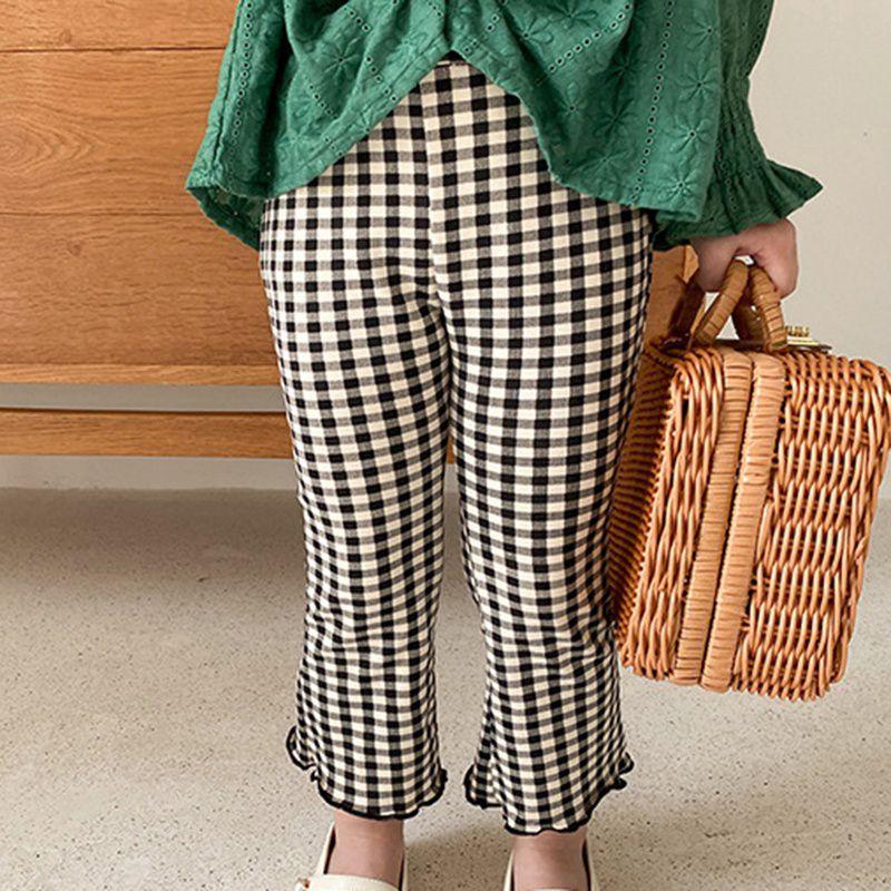 

Брюки для девочек, детские брюки, эластичные вязанные кружевные расклешенные брюки 120