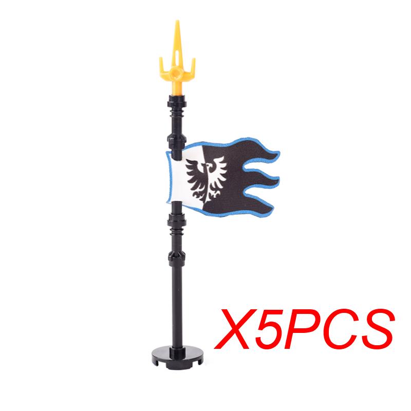 MOC Mittelalter Roter Löwe Schwarzer Adler Burg Soldat Ritter Pferd Reittier Baustein Militärfigur Weste Rüstung Fahne Spielzeug Geschenk