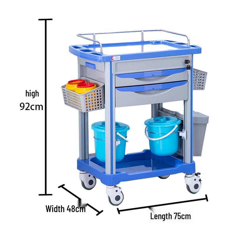 ABS Multifunctional Anesthesia and Infusion Emergency Cart with Five Drawers
