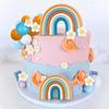 Groovy Cake Toppers Boho Cake Decorations with Flower Rainbow Balls for Girl Birthday Party Hippie Boho Groovy Party Supplies