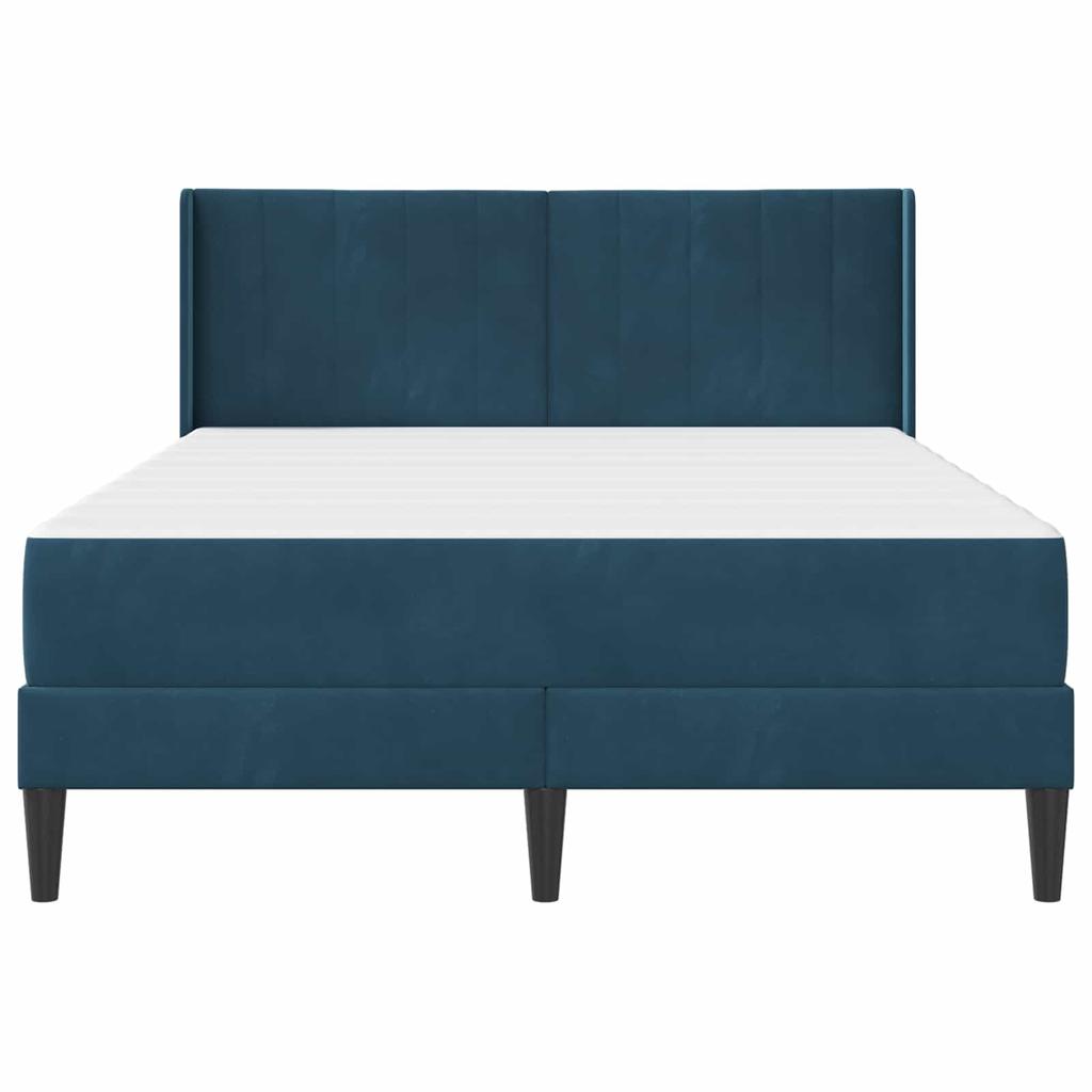 Bed Frame with Mattress and Headboard Blue 120 x 200 cm Velvet