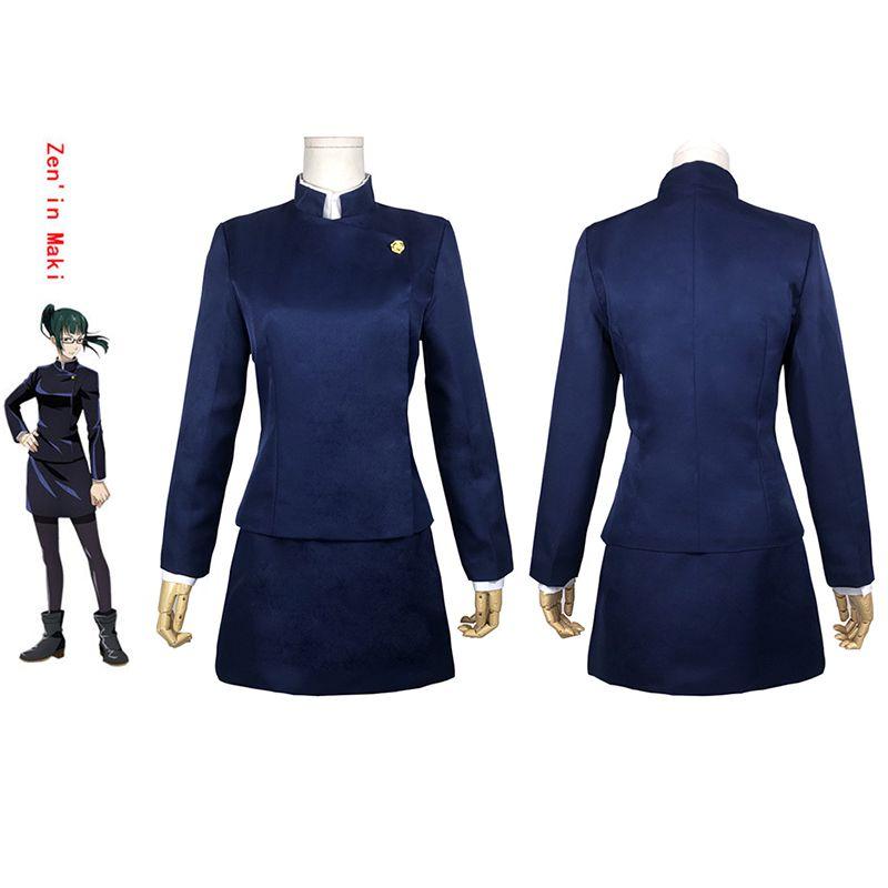 Jujutsu Kaisen Cosplay Costume Zenin Maki In Green Wig Halloween Uniform Women