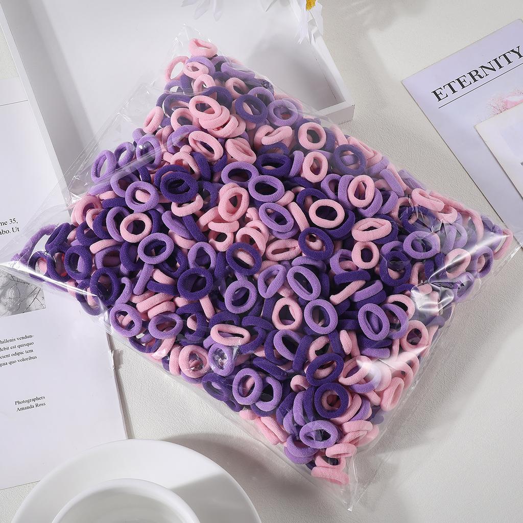 100PCS Colorful Basic Nylon Ealstic Hair Ties for Girls Children Ponytail Hold Scrunchie Rubber Band Kids Basic Hair Accessories