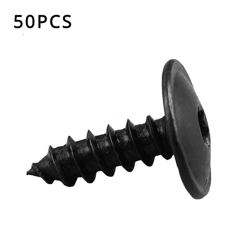30/50 peças parafusos do painel da porta do carro rebite pregos do painel da porta parafuso torx preto tampa inferior do motor do carro proteção contra respingos parafusos autoatarraxantes