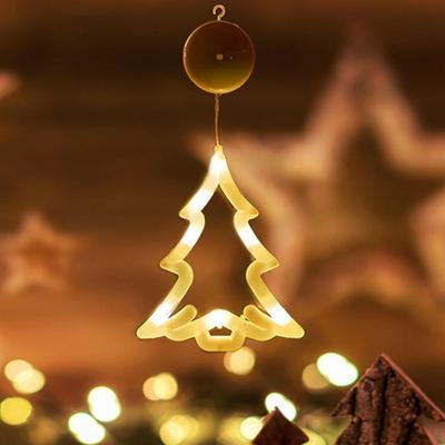 , Glass Window Hanging Lights with Suction Cups, Night Light, Christmas Tree, Home Decor, Indoor