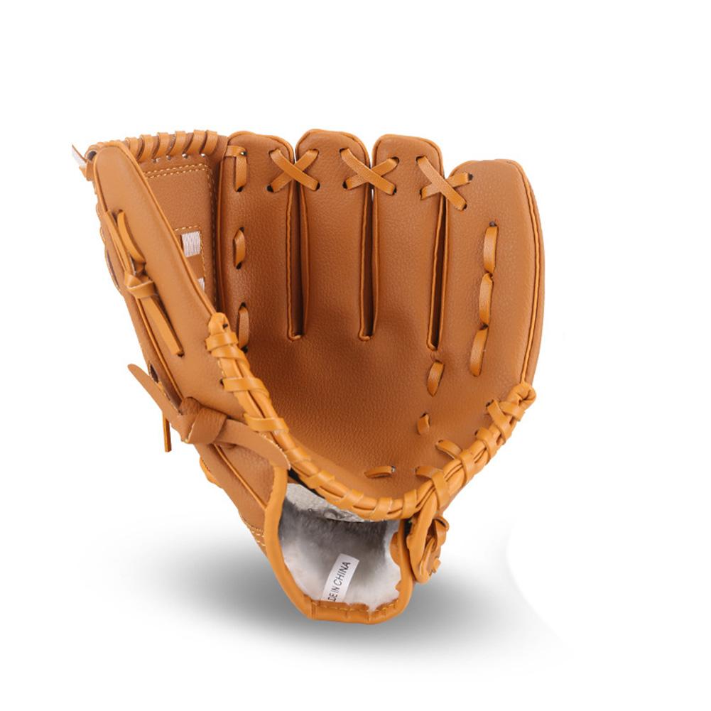 1pc Baseball&Softball Left Hand Gloves, 12.5in, Durable PU Leather, Gloves for Baseball Training and Games, Right Hand Throw 10.5in коричневый