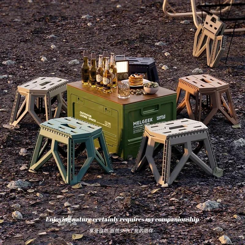 Camping-Aufbewahrungsbox, Kofferraum-Organizer, Camping-Picknick-Campingbox, zusammenklappbare Auto-Außenbank und Schneidebrett