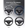 2pcs Laser Carbon Fiber Silicone Car Steering Wheel Cover Breathable For Toyota Land Cruiser Prado Lexus GX470 J120