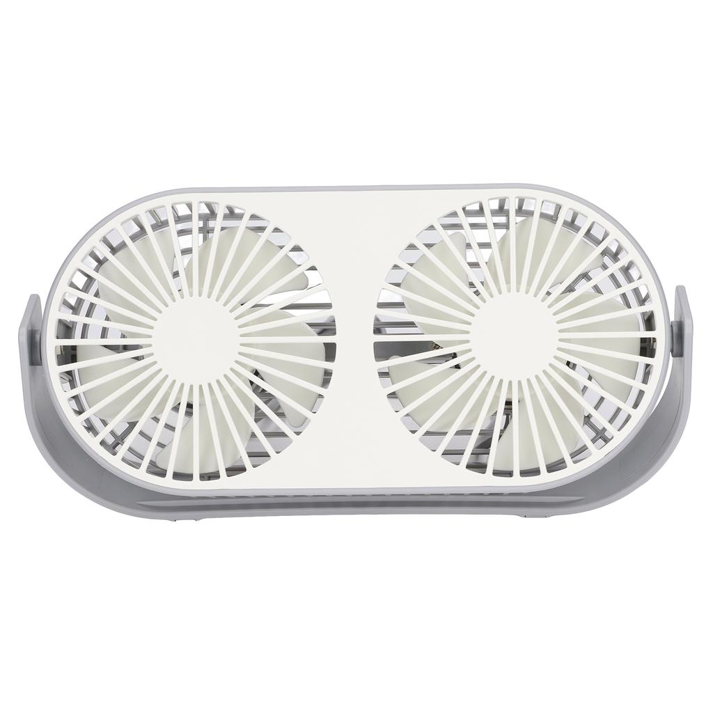 Double Fan 360° Rotation USB Charging Double  Fan Low Noise Grid Design Mini Desk Fan USB Desk F