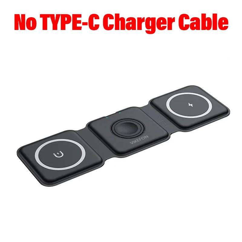 3 In 1 Magnetic Wireless Charger Pad Stand Foldable for iPhone 15 14 13 12 11 Apple Watch AirPods 15W Fast Charging Dock Station