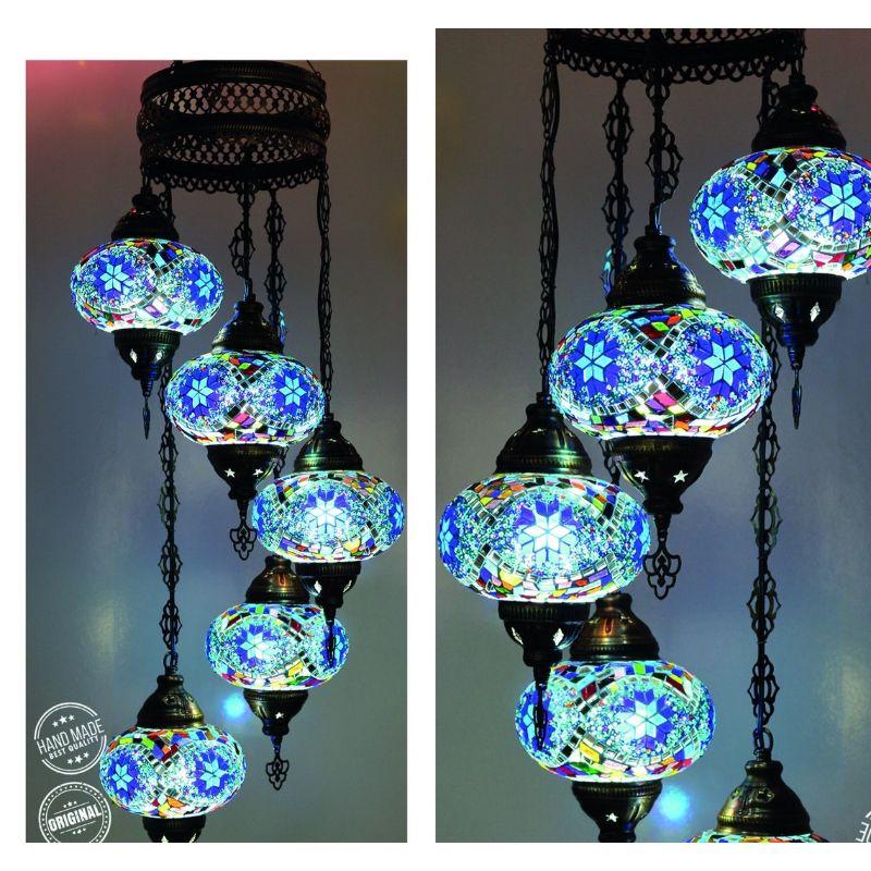 5pc Turco Marocchino Colore Mosaico In Vetro Lampada Antica Lampada A Mosaico Bohemian Tiffany Soffitto Appeso Lampadario a Sospensione Lampadario