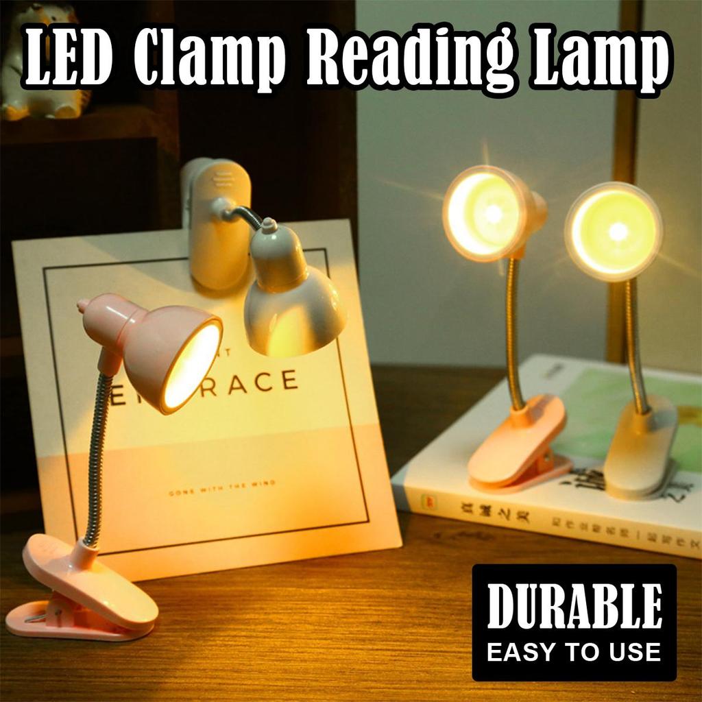 Mini Led Book Light Lamp With Battery Power Adjustable Angle Clip-On Night Lights Soft Warm White Mini Led Night Clip Book Lamp