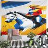 "Colorful Cowgirl Riding White Horse" Pattern Wall Hanging Tapestry Decorative Tapestry Home Decor for Bedroom and Living Room