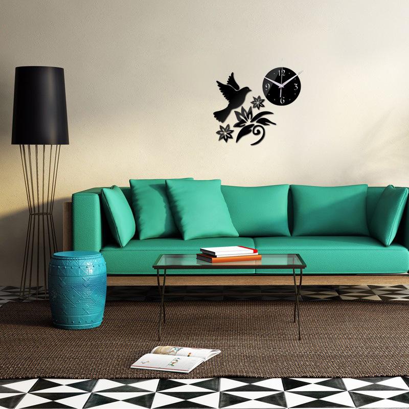 Silent Acrylic Mirror Wall Clock - Personalized DIY Decor for Living Room
