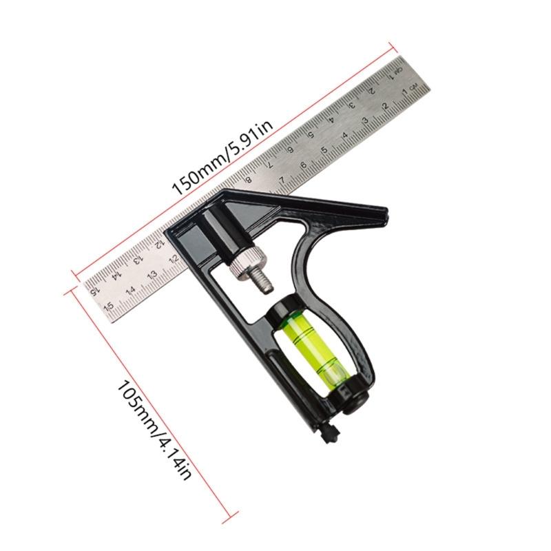 Professional Adjustable Angled Combination Square Ruler for Precise Woodworking Measurements Carpentry Measuring Tool