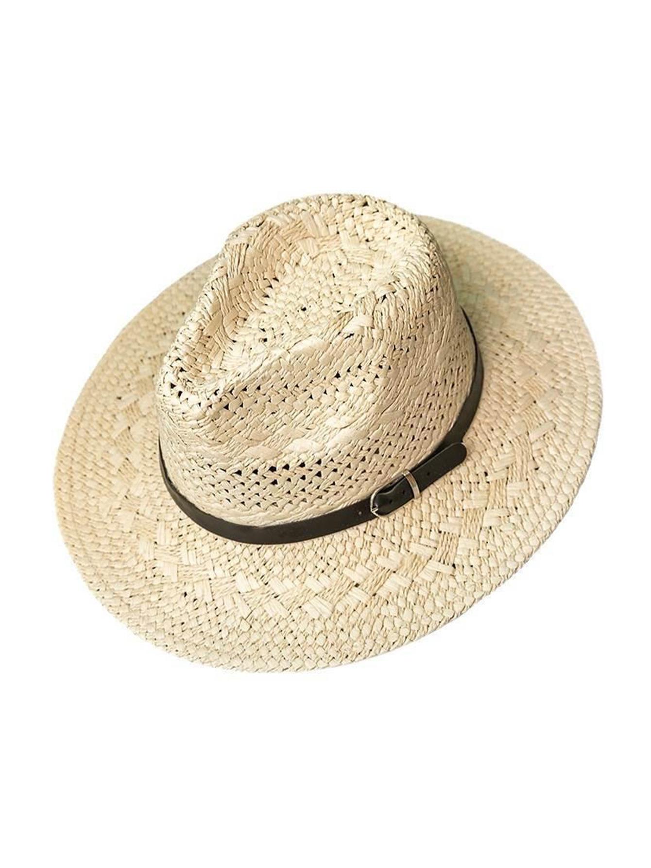 

Летняя шляпа женская защита от солнца шляпа от солнца пряжка ремня шляпа-цилиндр универсальная пляжная плетеная соломенная шляпа для путешествий на открытом воздухе от солнца One Size