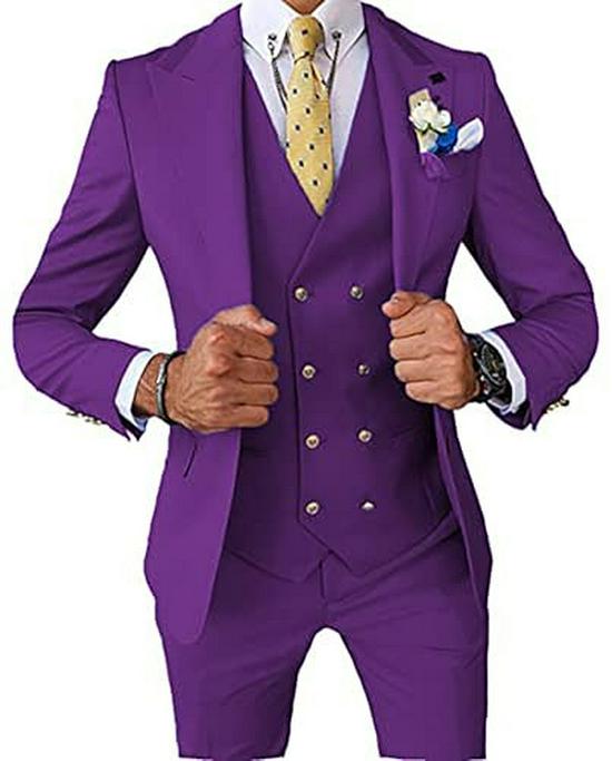 Korean Style Men's Three-piece Suit for Wedding or Business