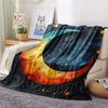 New Moon Print Flannel Blanket, High Quality Comfortable for All Seasons, Home Decor, Warmth and Comfort, Perfect for Christmas Gifts