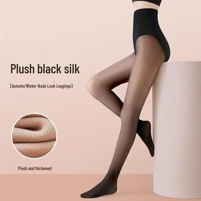 Autumn & Winter High-Waisted Transparent Black Silk Leggings - Plus Size, Skin Tone, Slimming, Hip-Lifting Pantyhose