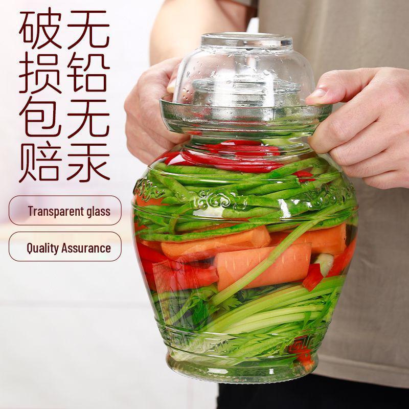 Thickened Glass Jar for Pickling: Sealed Household Container for Vegetables and Sauerkraut.