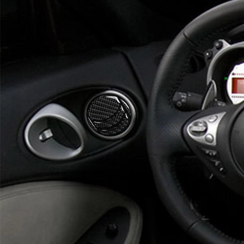 Real Carbon Fiber Interior Trim Sticker For Nissan 370Z Z34 2009- Air Outlet Dashboard Vent Cover Car Interior Accessories