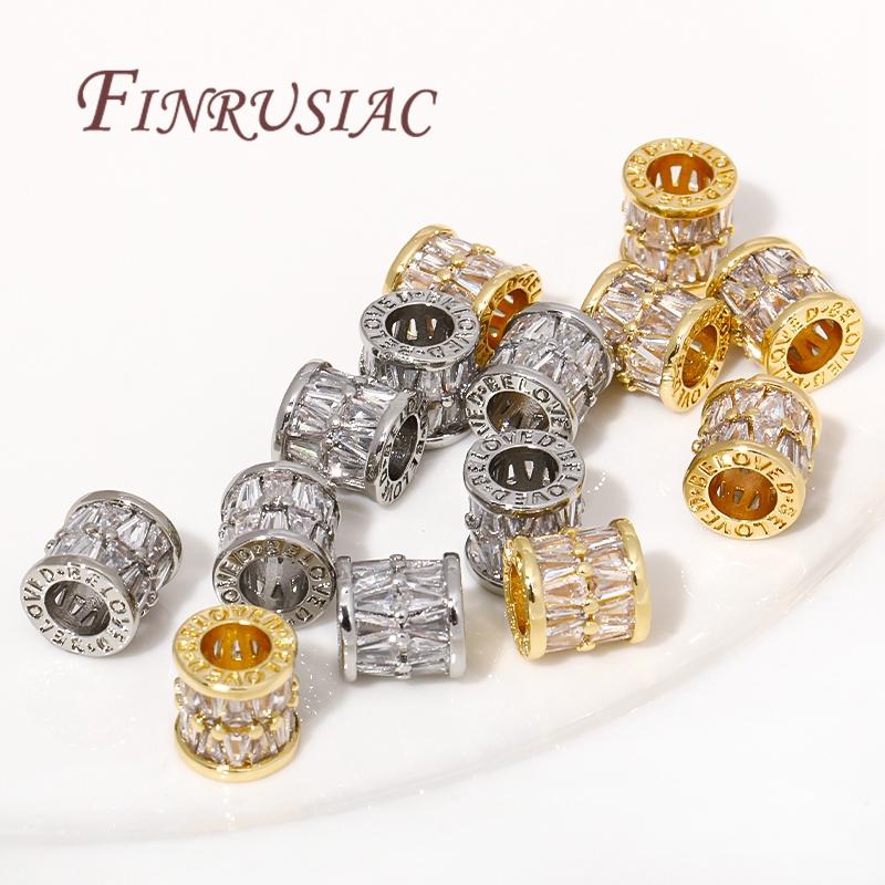 18K Gold Plated Zircon Crystal Beads,Metal Beads,Spacer Bead For Jewelry Making DIY Accessories, Separators For Bead
