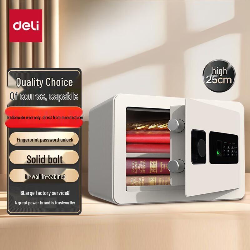 Deli Small Home Office All-Steel Fingerprint Safe