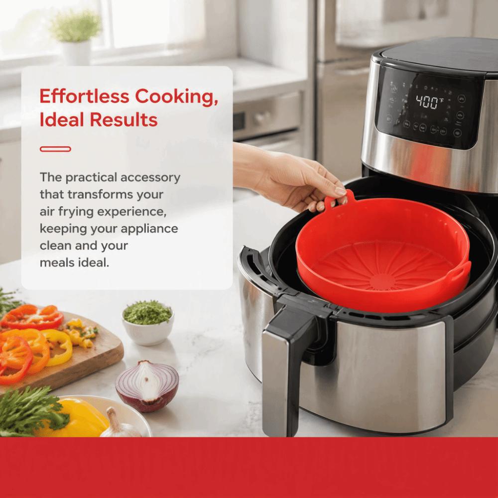 Heat Resistant Air Fryer Silicone Pot Food Grade Silicone Air Fryer Basket Liner Cooking Baking