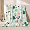 Christmas Elements Gingerbread Man, Candy Cane, Christmas Tree Pattern Blanket Warm Soft Fluffy Kids and Adults Sofa Bed Blanket