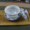 Exquisite 10-Piece Honeycomb Ceramic Kung Fu Tea Set with Teapot, Gaiwan, and Cups In a Gift Box.