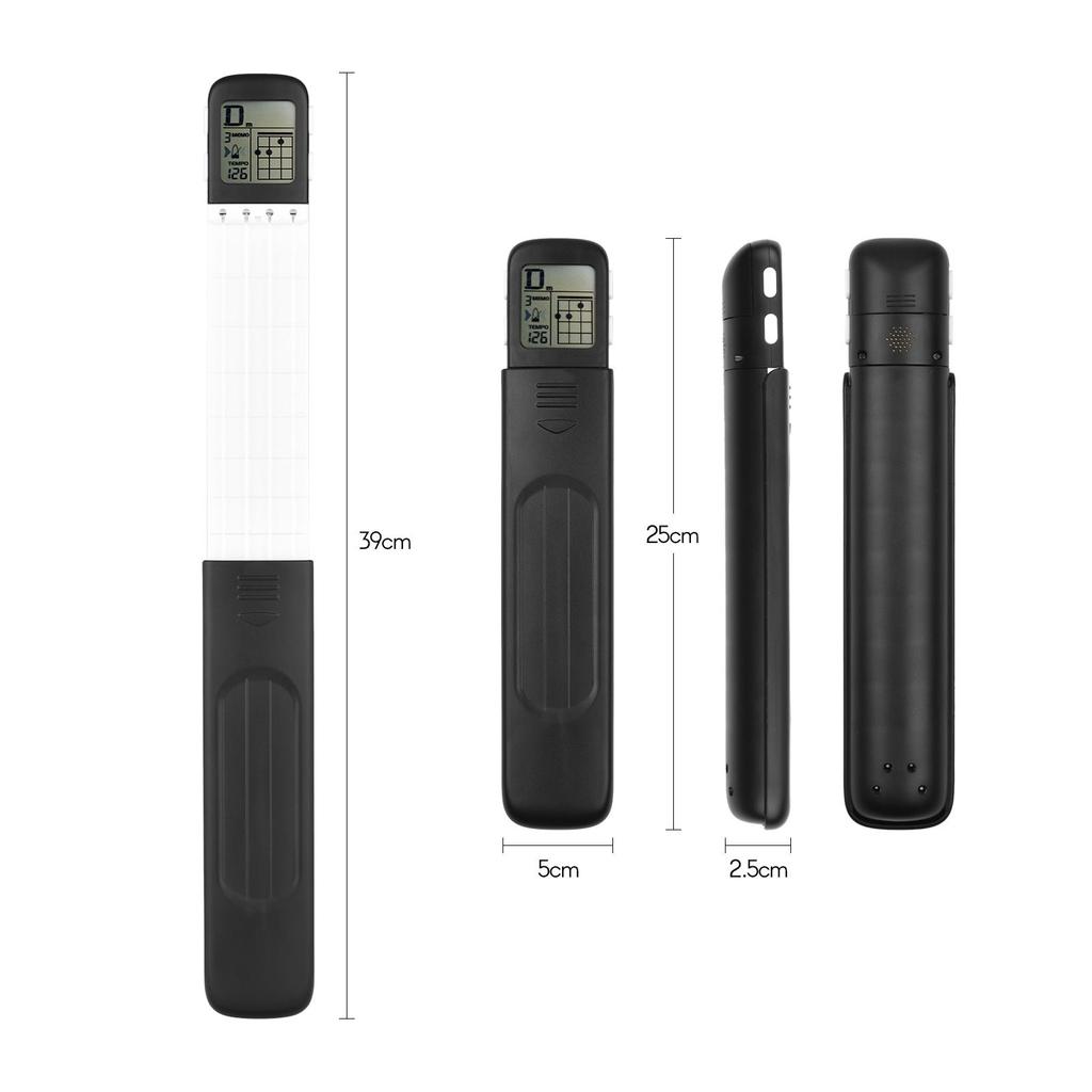 Portable Ukulele Chord Trainer Uke Fingering Practice Tool with 360 Degrees Rotatable Chords Chart Screen for Ukelele