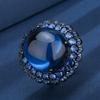 Autumn And Winter Jewelry European Simulation Pigeon Blood Red Corundum Blue Pointed Crystal Black Gold Light Luxury Set Main 18 * 20