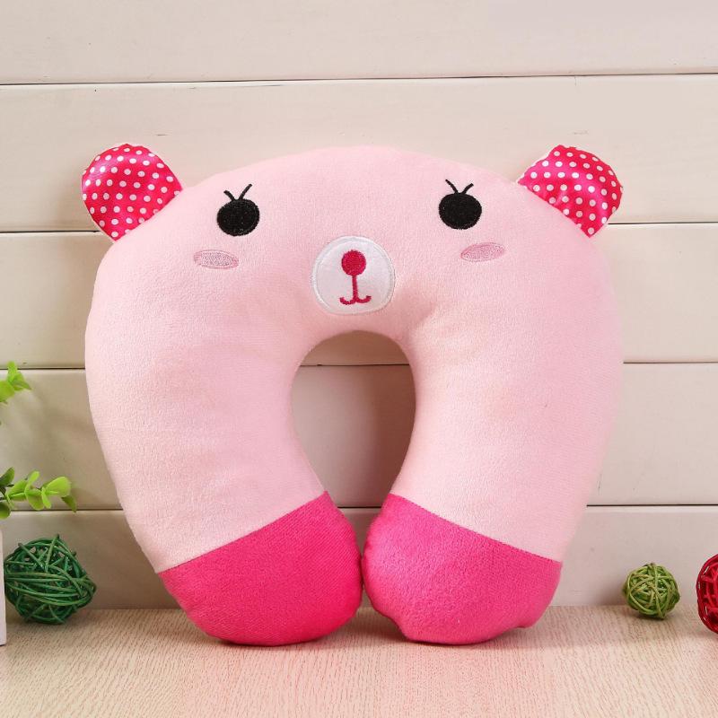 Cute Cartoon Neck Pillow for Travel - U-Shaped Cervical Support for Airplane & Train Nap