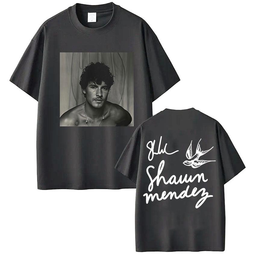 2025 Summer Rapper Shawn Mendes Tour Album Flat Tshirt Mens Fashion Pop Music Tshirt Retro Super Cotton Tshirt