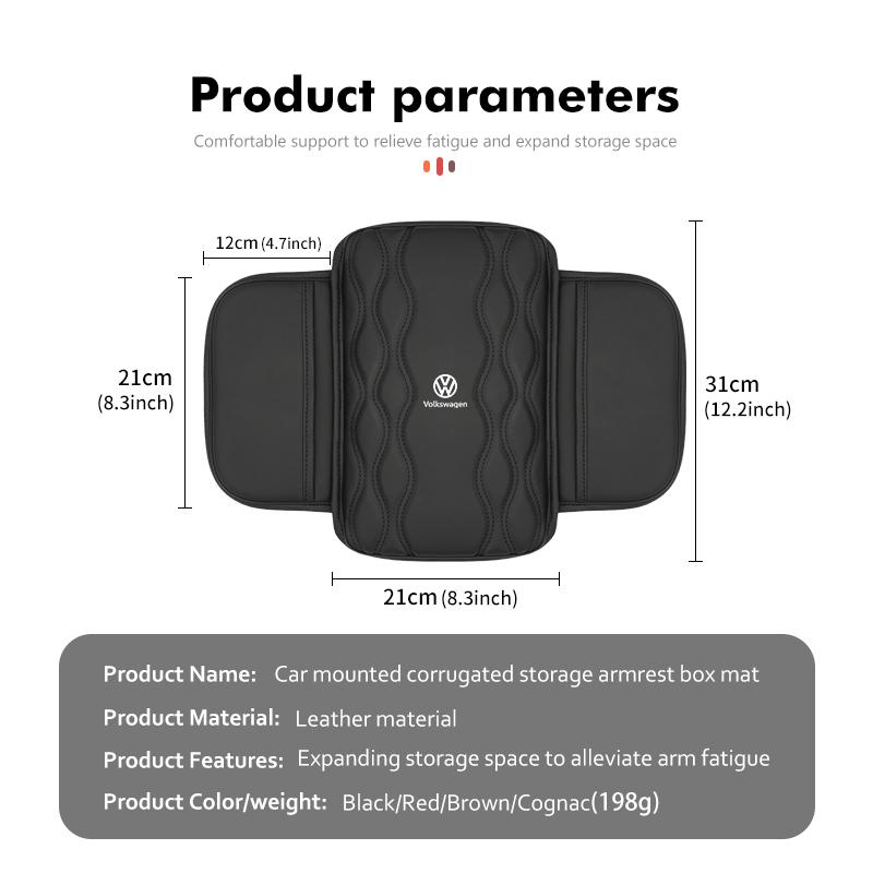 Car Armrest Pad Hand Elbow Support Cushion Box Tissue Holder For Volkswagen VW Scirocco Passat Polo B5 B6 B7 CC Tiguan SharanNI2