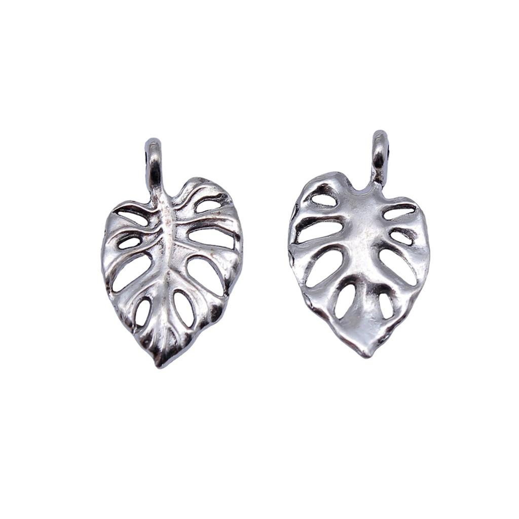 Filigree Leaf Charms Antique Alloy Pendants For Nature Inspired Jewelry