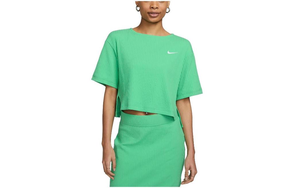 Nike Sportswear Ribbed Jersey Short-Sleeve Top Green DV7871-363