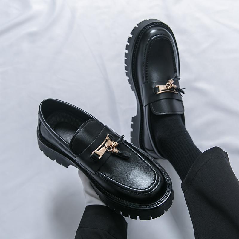 New Platform Leather Shoes Men Classic Leather Loafers Man Party Social Derby Men's Dress Formal Shoes Casual Business Brogues