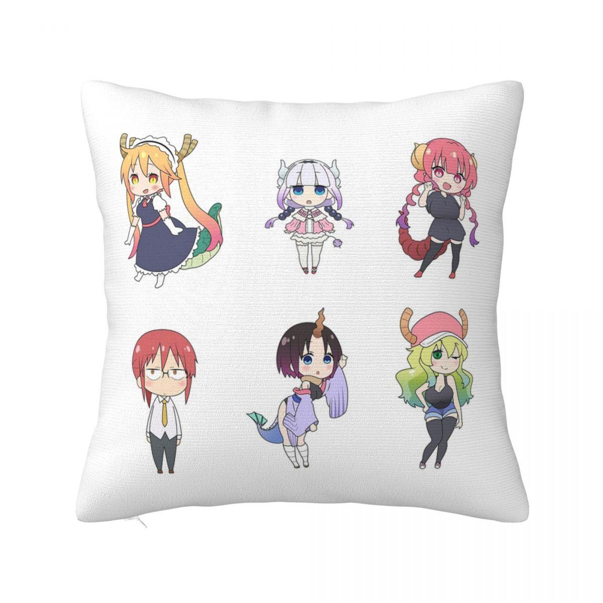 

Anime Miss Kobayashis Dragon Maid Square Pillowcase Cushion Cover Pillow Case Throw Pillow Cover for Home Bedroom Car 12x12Inch