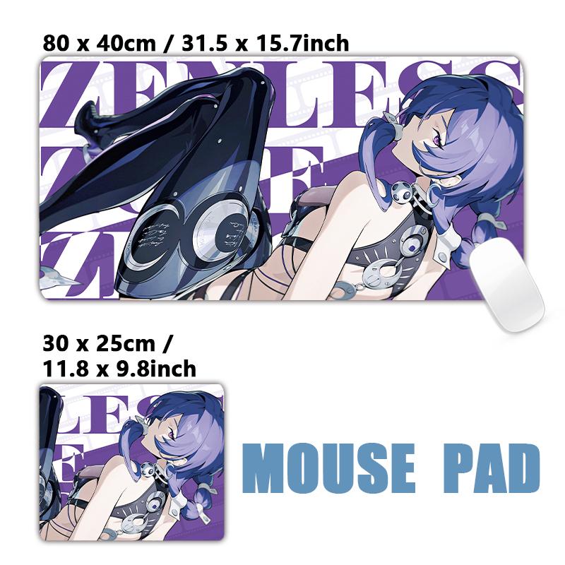 Anime Zzz Mouse Pad 900x400mm Large NonSlip Gaming Desk Mat Laptop Keyboard Tray Office Zenless Zone Zero Black