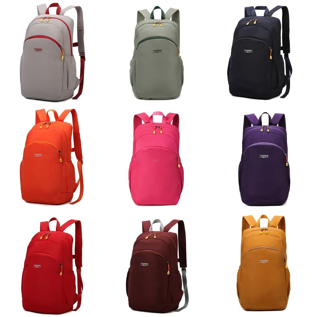 Simple Embroidery Letter Lightweight Foldable Backpack For Hiking And Sports