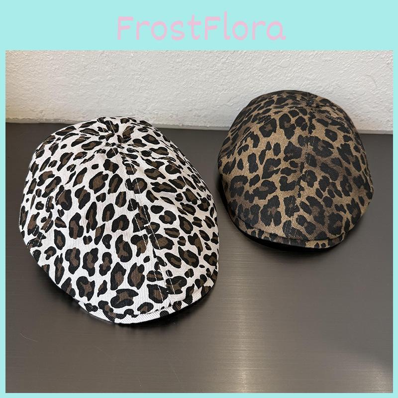 Casual Summer And Winter Leopard Print Cotton Cap With Sunshade And Comfort Features
