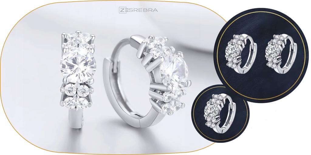 S925 Earrings, Delicate Large Cubic Zirconia, English Crystal Clasp
