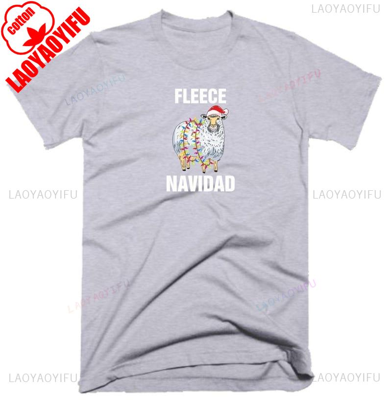 Lovely Fleece Navidad T Shirt Christmas Clothing Funny Rude Offensive Joke Xmas Lights Festive Sheep Birthday Gift Regular Tee